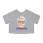 Abuela Boricua Always Here Never Left Women's Flowy Cropped Tee