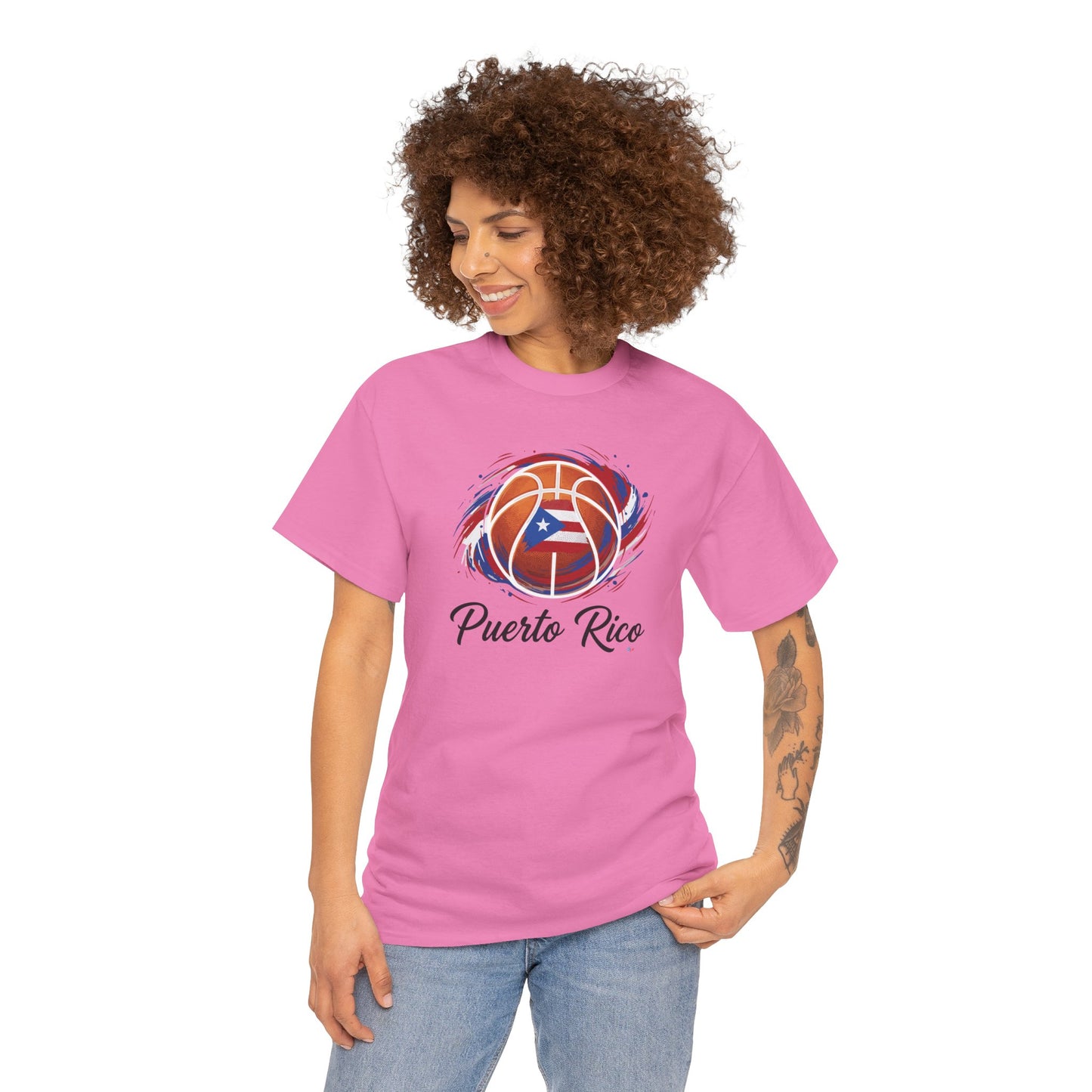 Puerto Rico Basketball Flag | Unisex Heavy Cotton T-Shirt