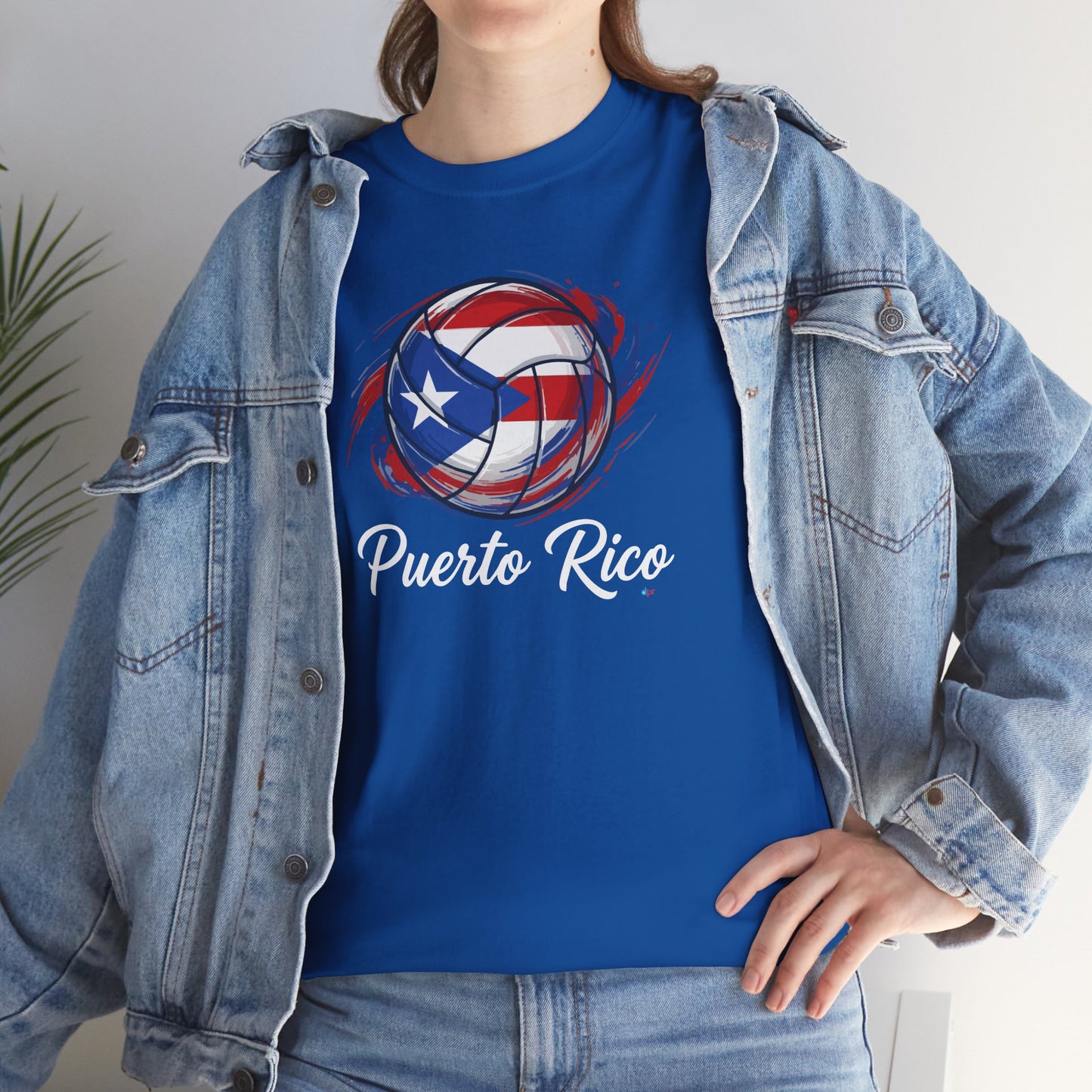 Puerto Rico Volleyball Flag | Unisex Heavy Cotton T-Shirt
