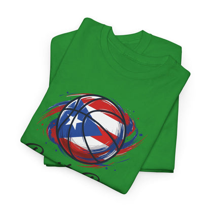 Puerto Rico Basketball Flag 2 | Unisex Heavy Cotton T-Shirt