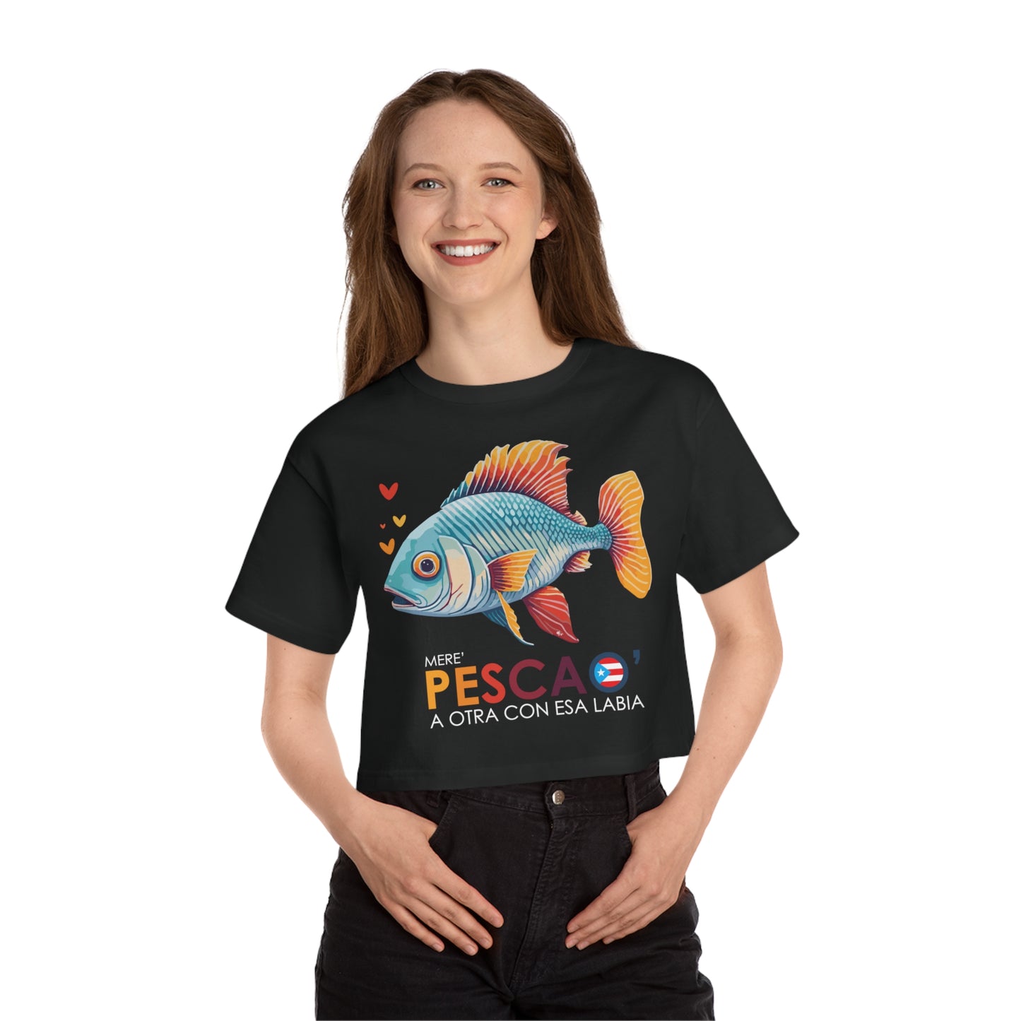 Mere' Pescao a otra con esa labia Flowy Cropped Tee