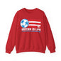 Soccer is life Puerto Rican Flag Heavy Blend™ Crewneck Sweatshirt