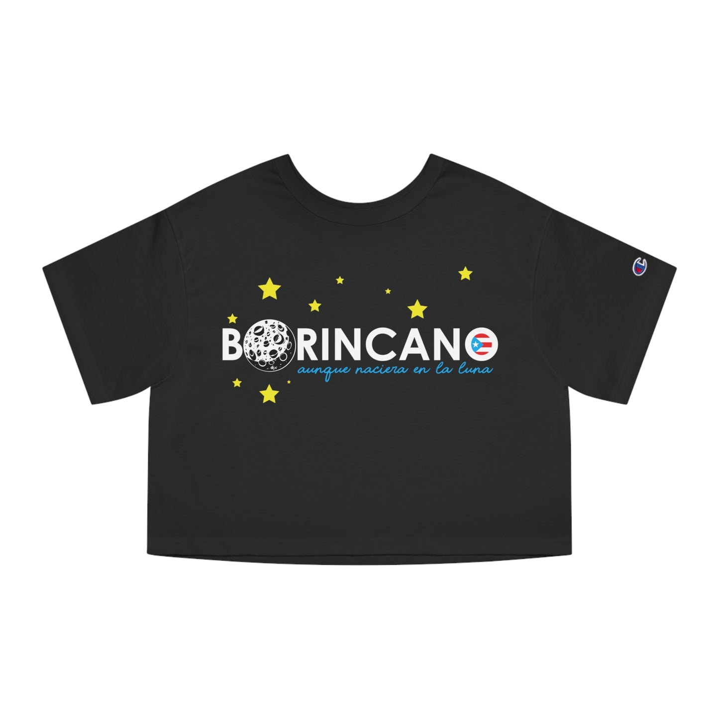 BORINCANO aunque naciera en la luna STARS Flowy Cropped Tee