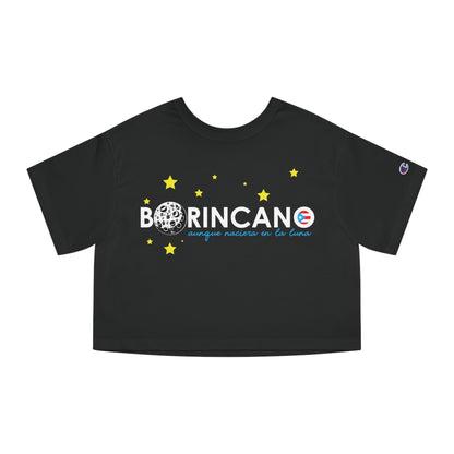 BORINCANO aunque naciera en la luna STARS Flowy Cropped Tee