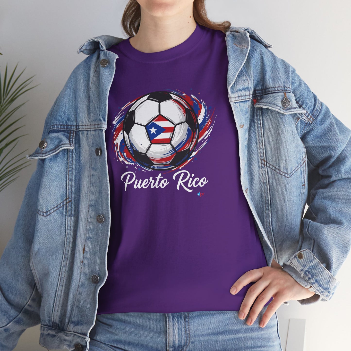 Puerto Rico Soccer Ball Flag | Unisex Heavy Cotton T-Shirt