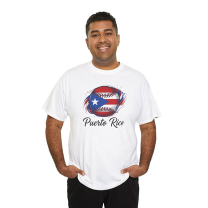 Puerto Rico Baseball Flag | Unisex Heavy Cotton T-Shirt
