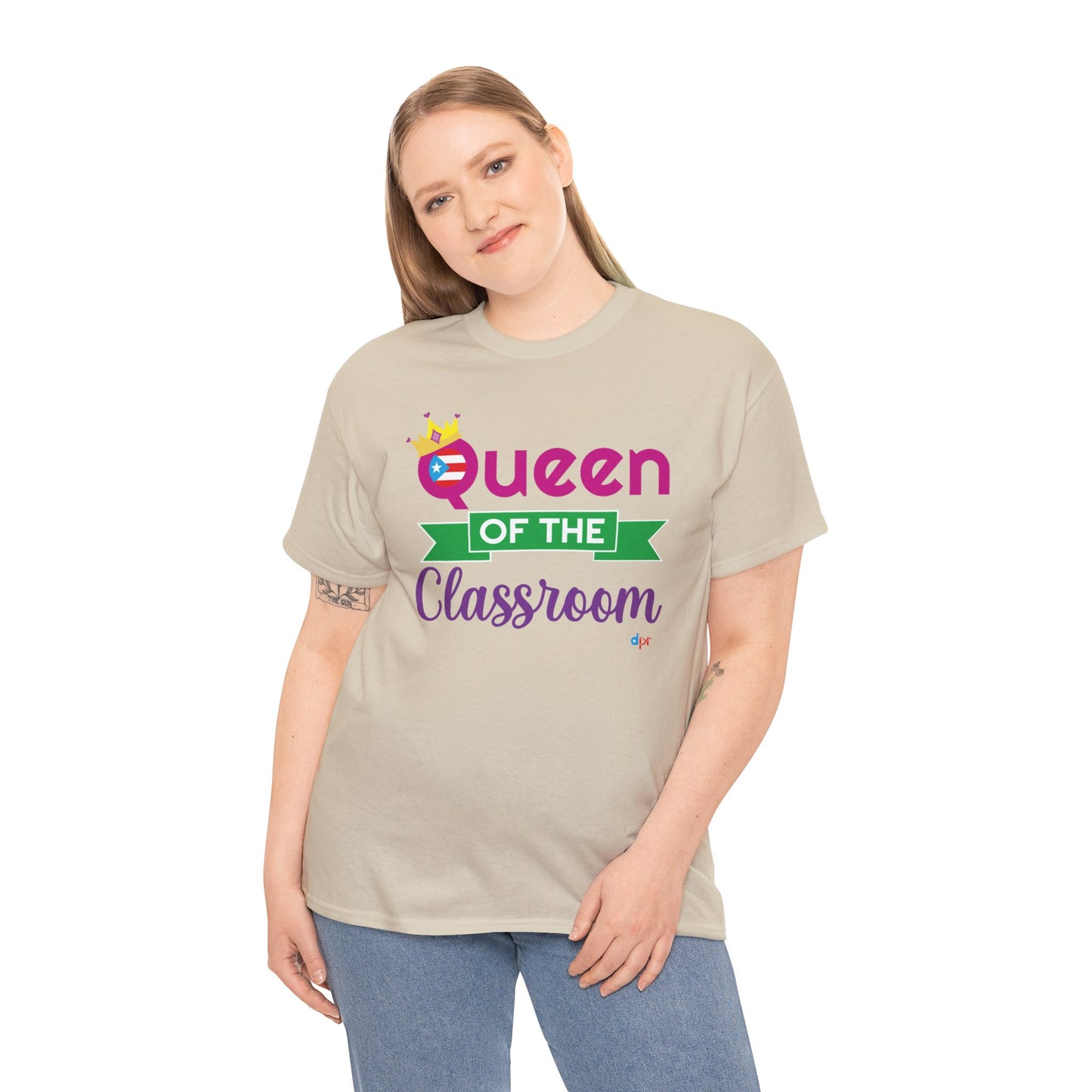 Queen of the Classroom - Back to School Boricua Teacher Heavy Cotton Tee