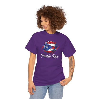 Puerto Rico Basketball Flag 2 | Unisex Heavy Cotton T-Shirt