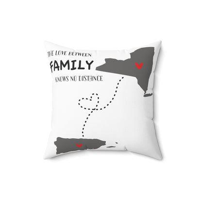 The Love Between Family Knows No Distance New York Spun Polyester Square Pillow