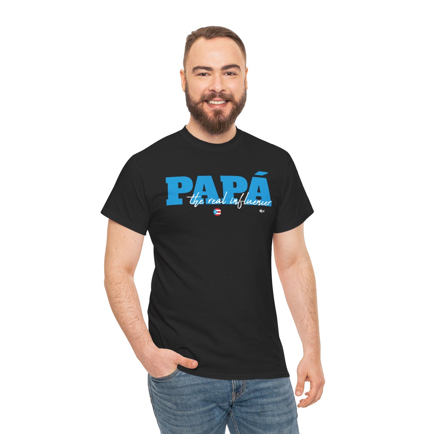Papá The Real Influencer Blue Heavy Cotton Tee