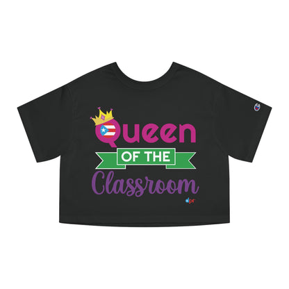 Queen of the Classroom - Back To School Boricua T Shirt Flowy Cropped Tee
