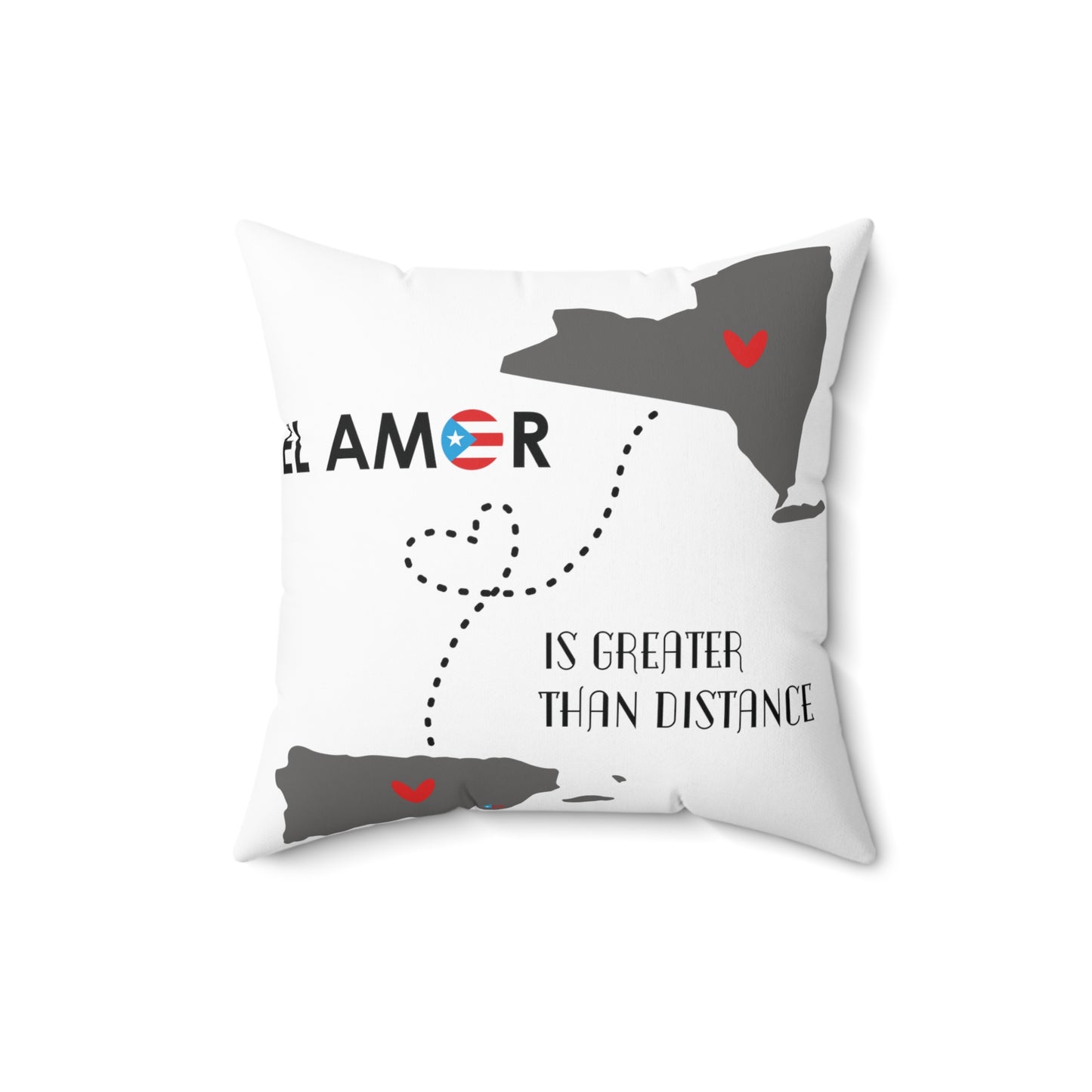 El Amor is Greater than Distance New York Spun Polyester Square Pillow