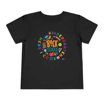 Kindergarten Here I Comer Boricua Toddler Short Sleeve Tee