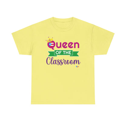 Queen of the Classroom - Back to School Boricua Teacher Heavy Cotton Tee