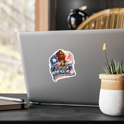 Mi Atleta Pertenece Primero a Jesús | Puerto Rico Faith Cross Volleyball Waterproof Kiss-Cut Vinyl Decal