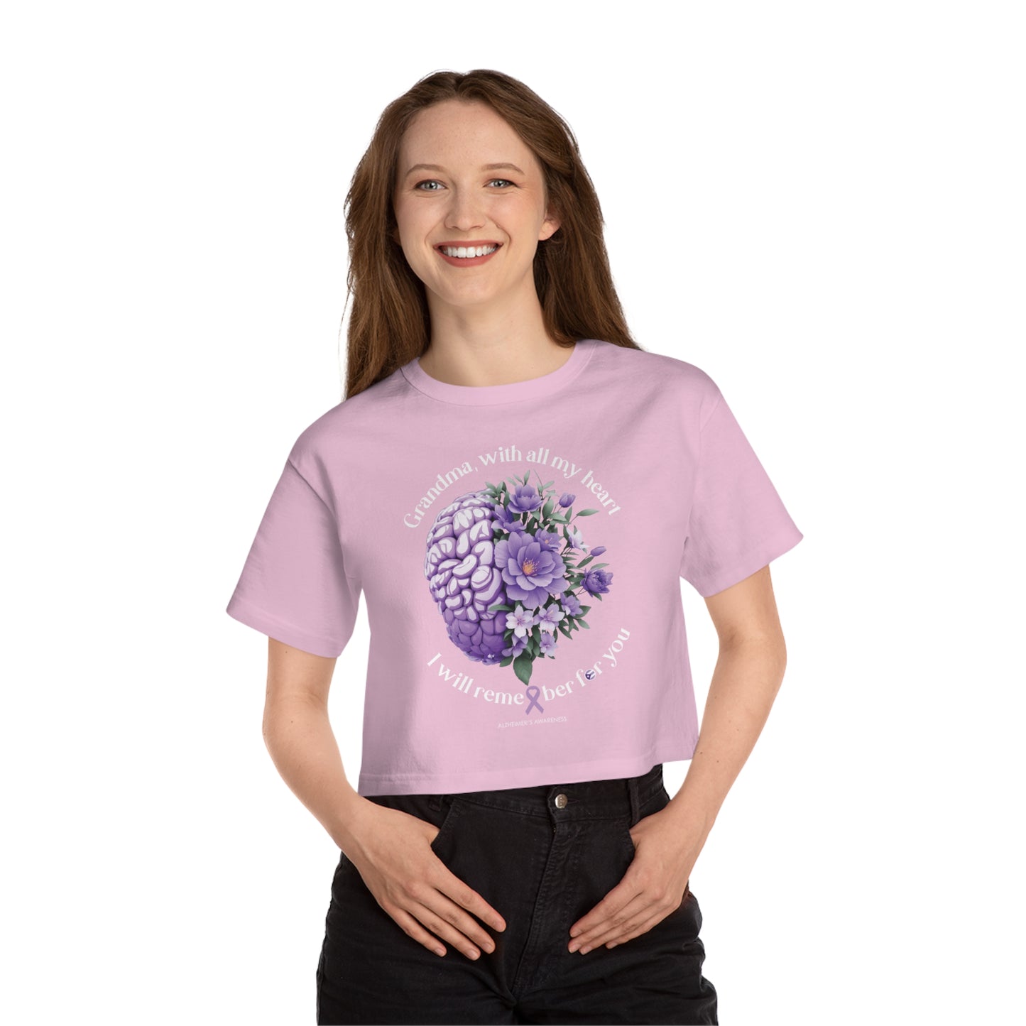 GRANDMA I Will Remember for You  Flowy Cropped Tee
