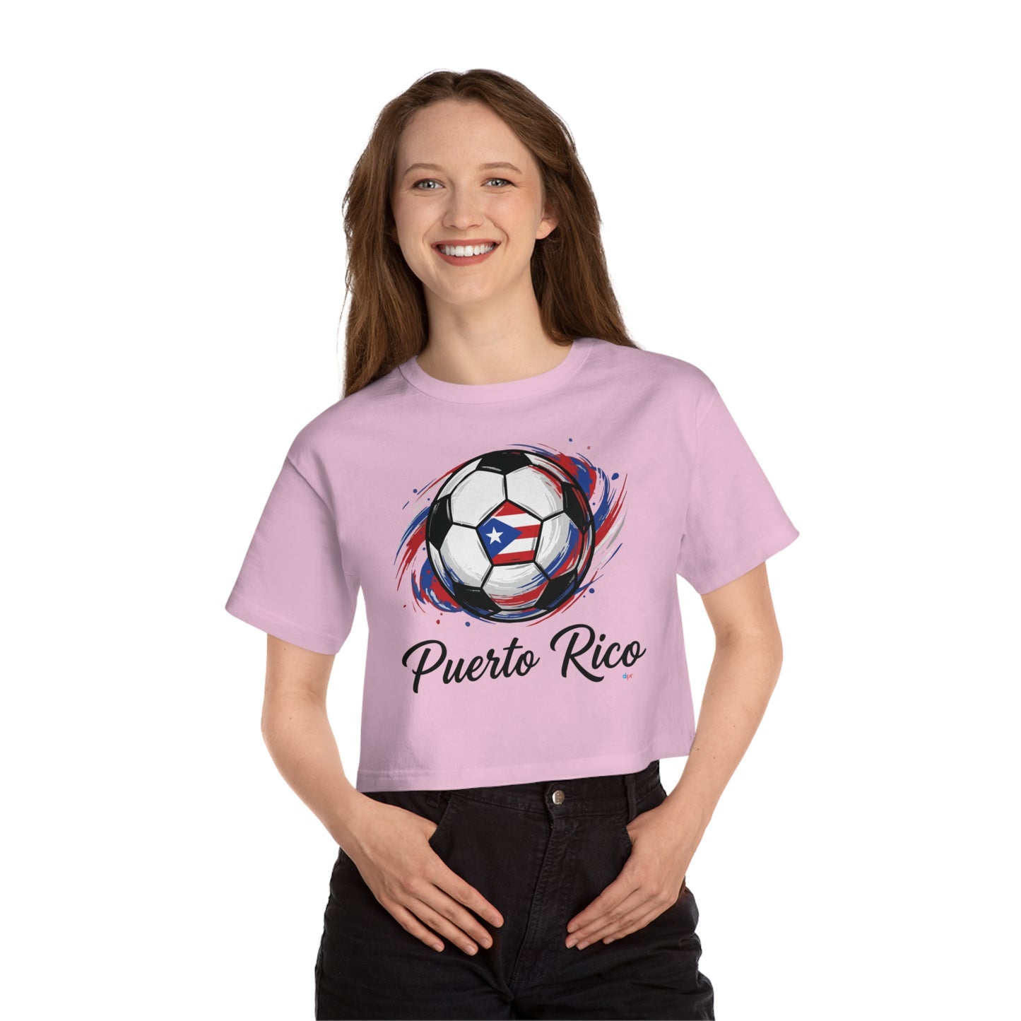 Puerto Rico Soccer ball Women's Flowy Cropped Tee | Puerto Rican Soccer ball Shirt