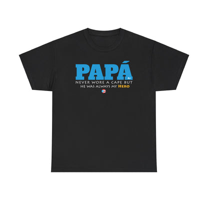 Papá My Hero Blue Heavy Cotton Tee