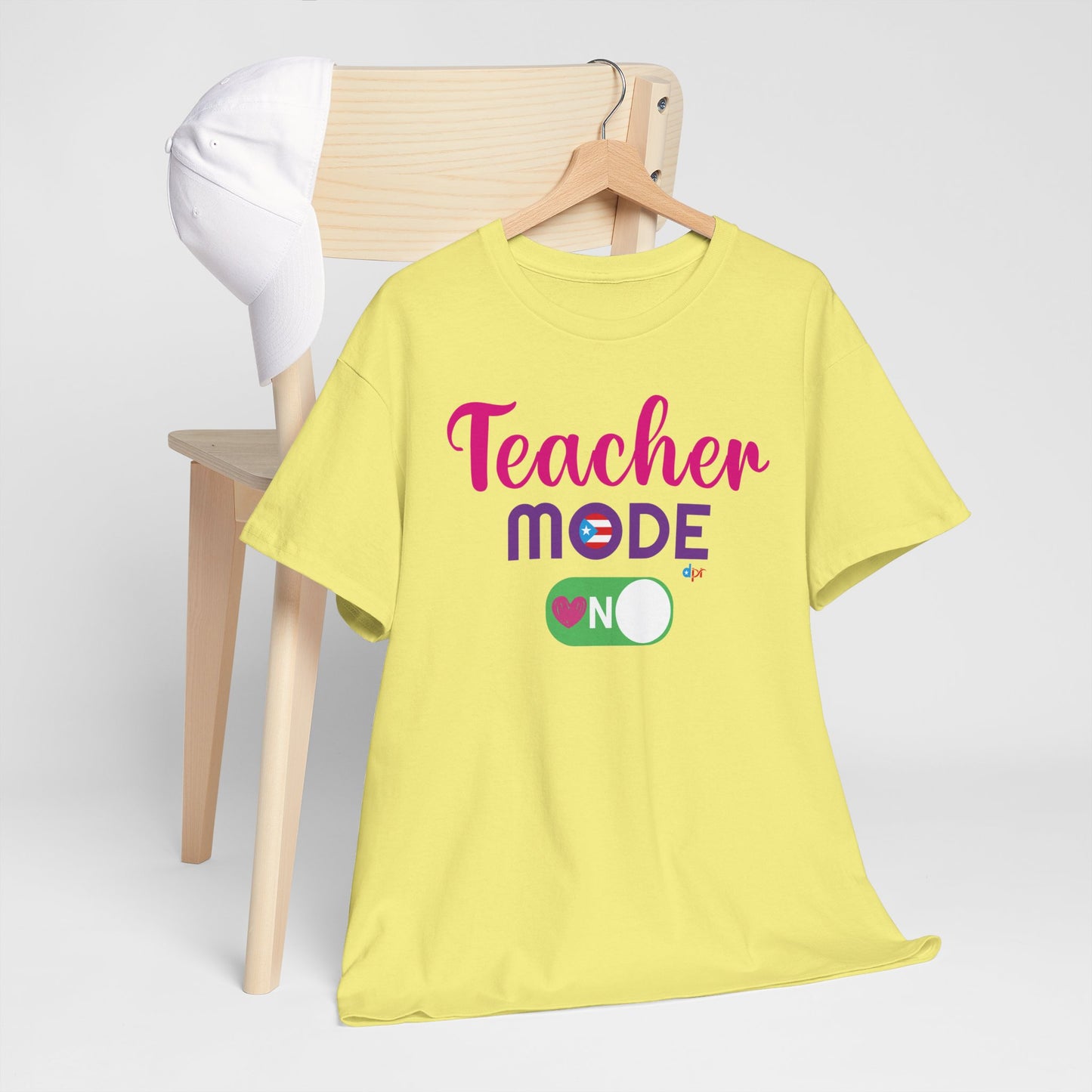 Teacher Mode ON - Back to School Boricua Teacher Heavy Cotton Tee