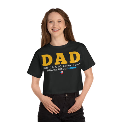 DAD Mi Héroe Yellow Women's Flowy Cropped Tee