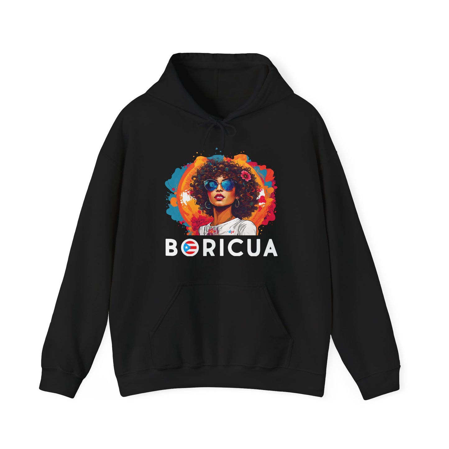Boricua Girl Black Unisex Heavy Blend™ Boricua-Style Hoodies
