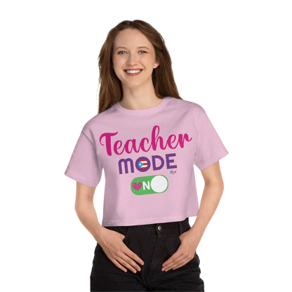 Teacher Mode ON - Back To School Boricua T Shirt Flowy Cropped Tee
