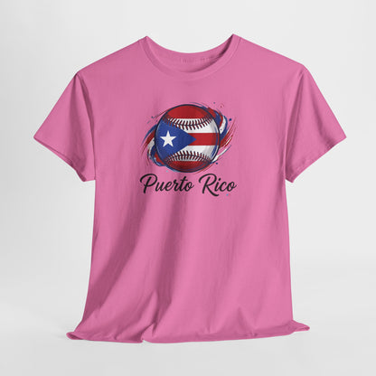 Puerto Rico Baseball Flag | Unisex Heavy Cotton T-Shirt