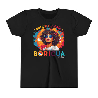 Back to School Boricua Girl Flow Youth Short Sleeve Tee