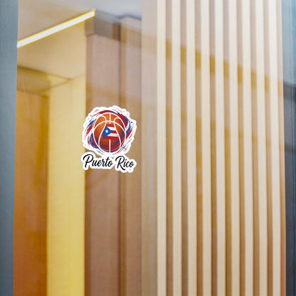 Puerto Rico Basketball Flag Waterproof Kiss-Cut Vinyl Decal