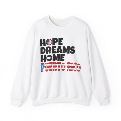 HOPE DREAMS HOME BANDERA Puerto Rico Heavy Blend™ Crewneck Sweaters