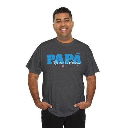 Papá The Real Influencer Blue Heavy Cotton Tee