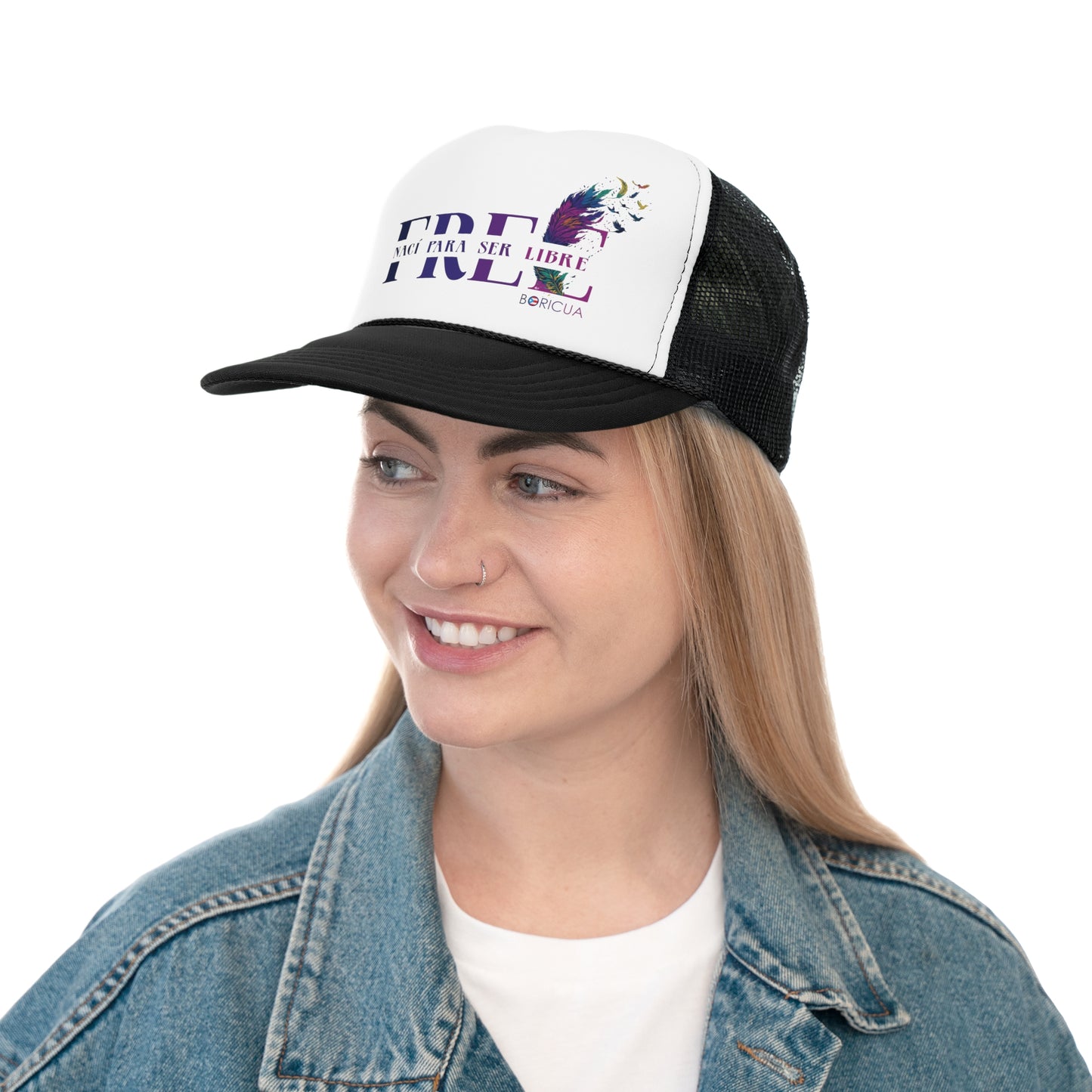 Free Nací para ser Libre Puerto Rican Pride Trucker Caps FREE SHIPPING