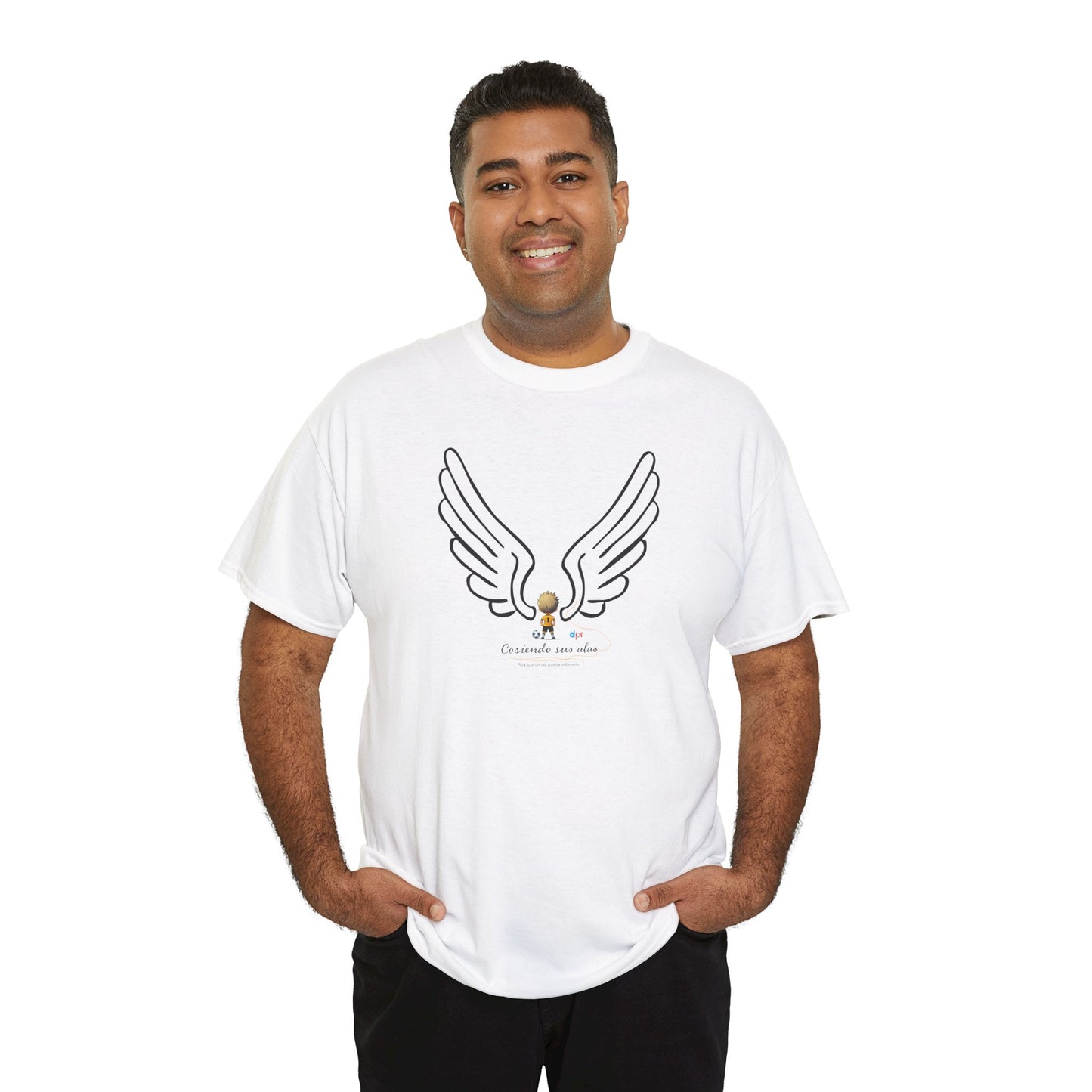 "Cosiendo sus alas" Soccer Player Unisex Heavy Cotton Tee