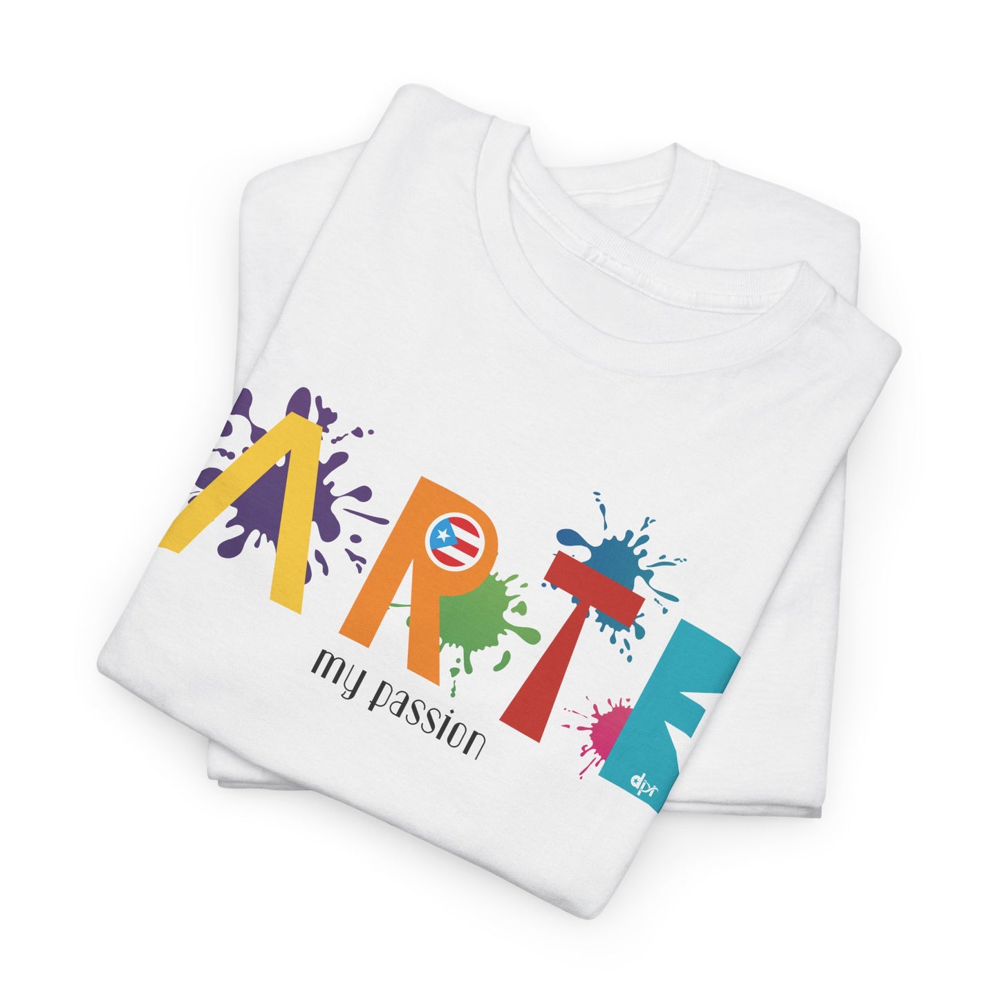 Arte My Passion Bandera Puerto Rico Unisex Heavy Cotton Tee