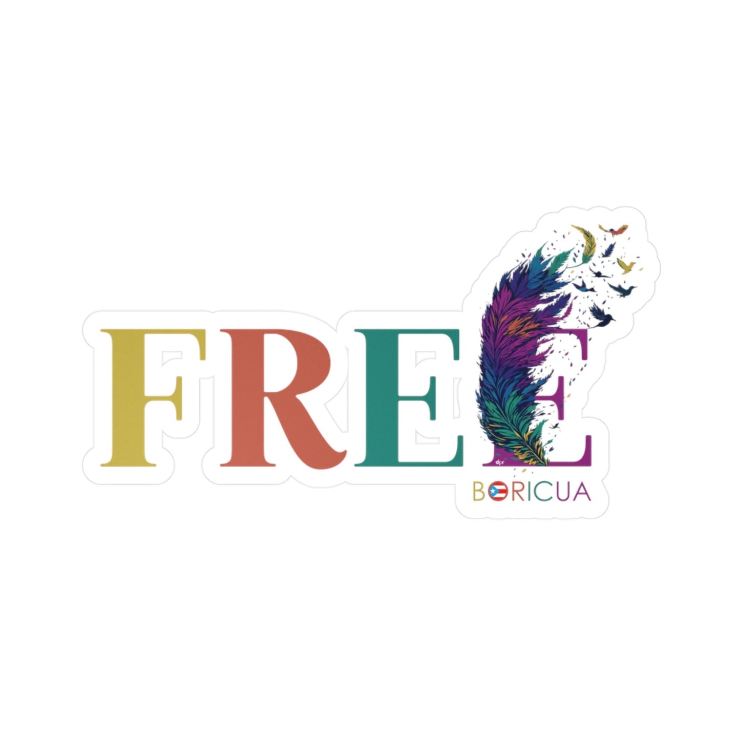 Free Rainbow Waterproof Kiss-Cut Vinyl Decals