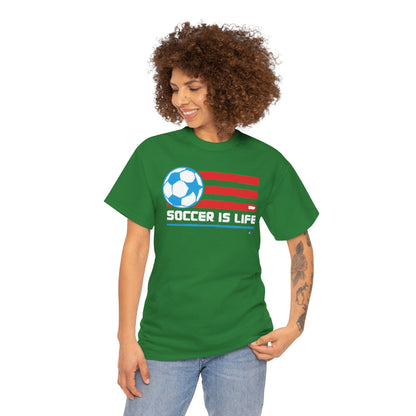 "Cosiendo sus alas" Soccer Player Unisex Heavy Cotton Tee