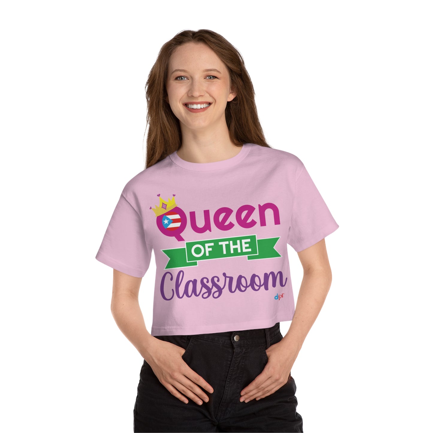 Queen of the Classroom - Back To School Boricua T Shirt Flowy Cropped Tee