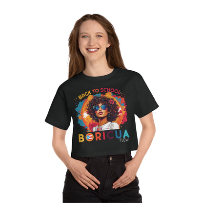 Back To School Boricua Girl Flow T Shirt Flowy Cropped Tee