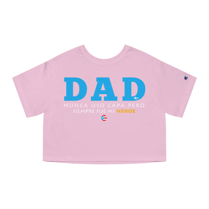 DAD Mi Héroe Blue Women's Flowy Cropped Tee