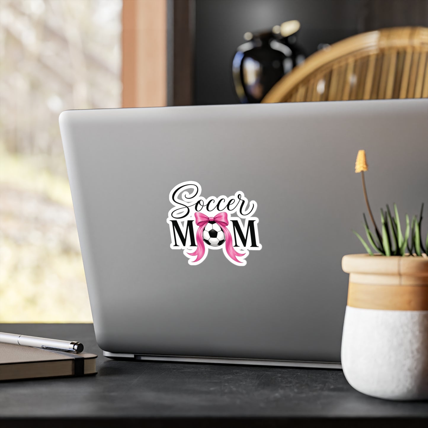Soccer Mom Boricua Pink Bow Waterproof Kiss-Cut Vinyl Decals