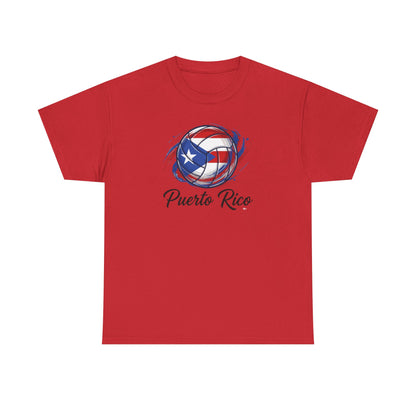 Puerto Rico Volleyball Flag | Unisex Heavy Cotton T-Shirt