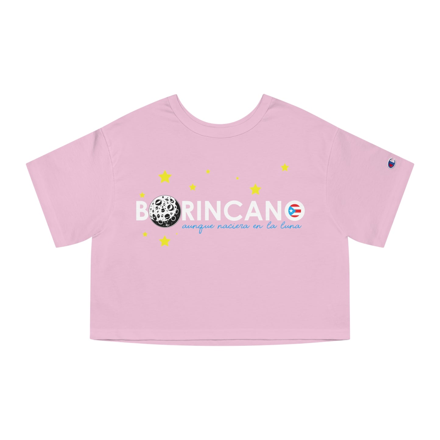 BORINCANO aunque naciera en la luna STARS Flowy Cropped Tee