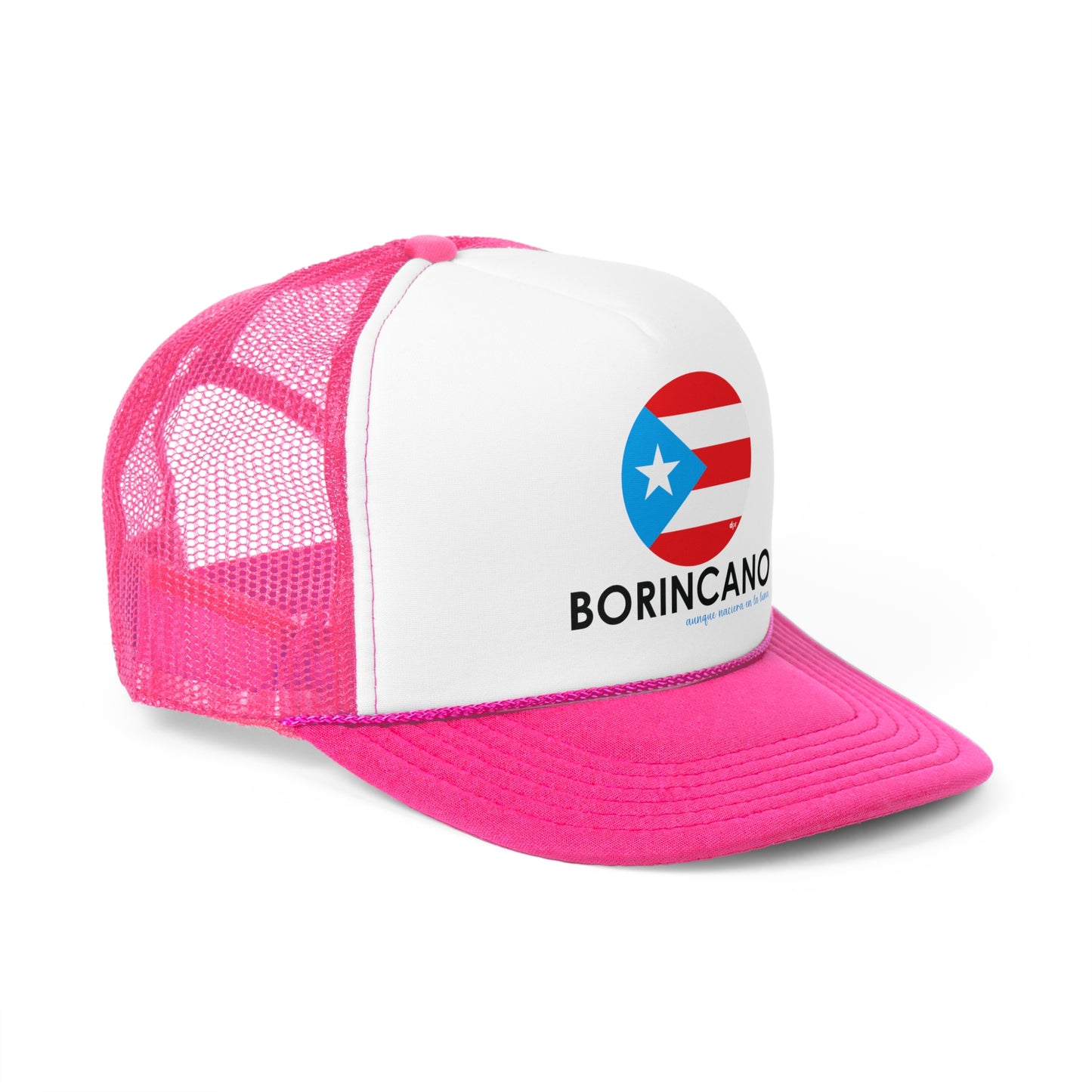 Borincano aunque naciera en la luna Puerto Rican Pride Trucker Caps FREE SHIPPING