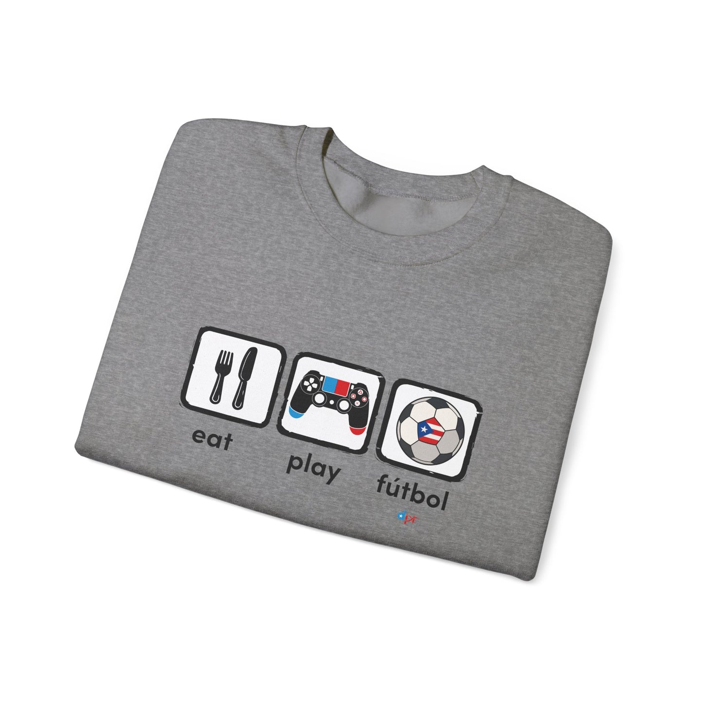 Eat Play Soccer Puerto Rican Flag Heavy Blend™ Crewneck Sweatshirt