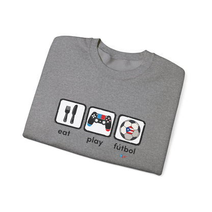 Eat Play Soccer Puerto Rican Flag Heavy Blend™ Crewneck Sweatshirt