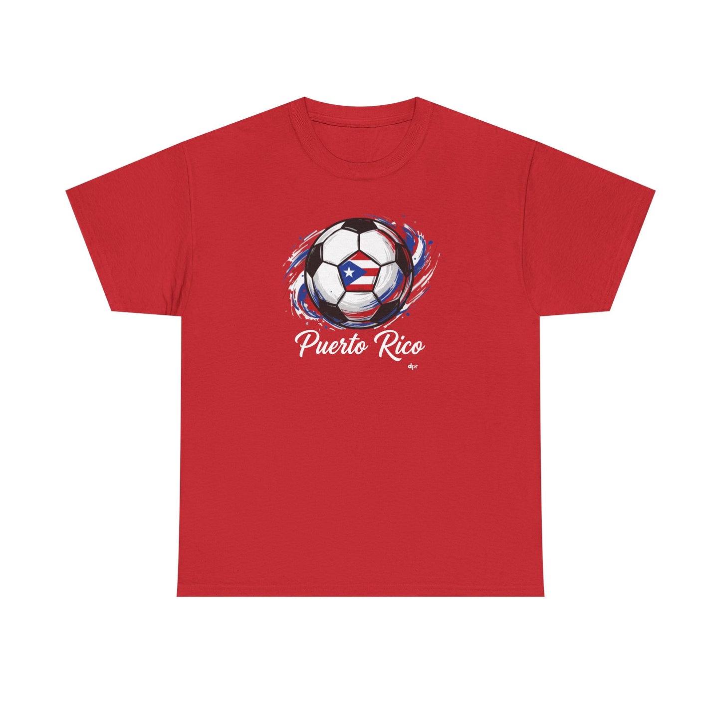 Puerto Rico Soccer Ball Flag | Unisex Heavy Cotton T-Shirt