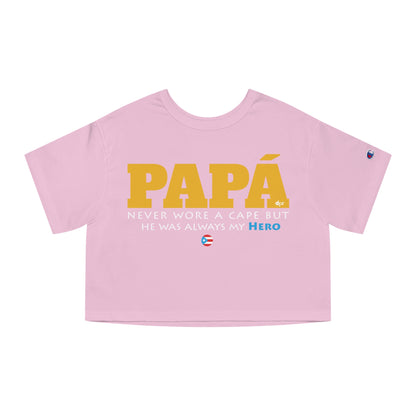 Papá My Hero Yellow Women's Flowy Cropped Tee