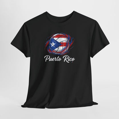 Puerto Rico Volleyball Flag | Unisex Heavy Cotton T-Shirt