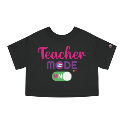 Teacher Mode ON - Back To School Boricua T Shirt Flowy Cropped Tee