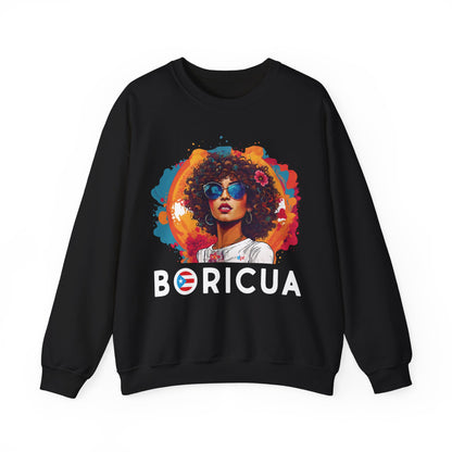 Boricua Girl Black Unisex Heavy Blend™ Crewneck Sweaters